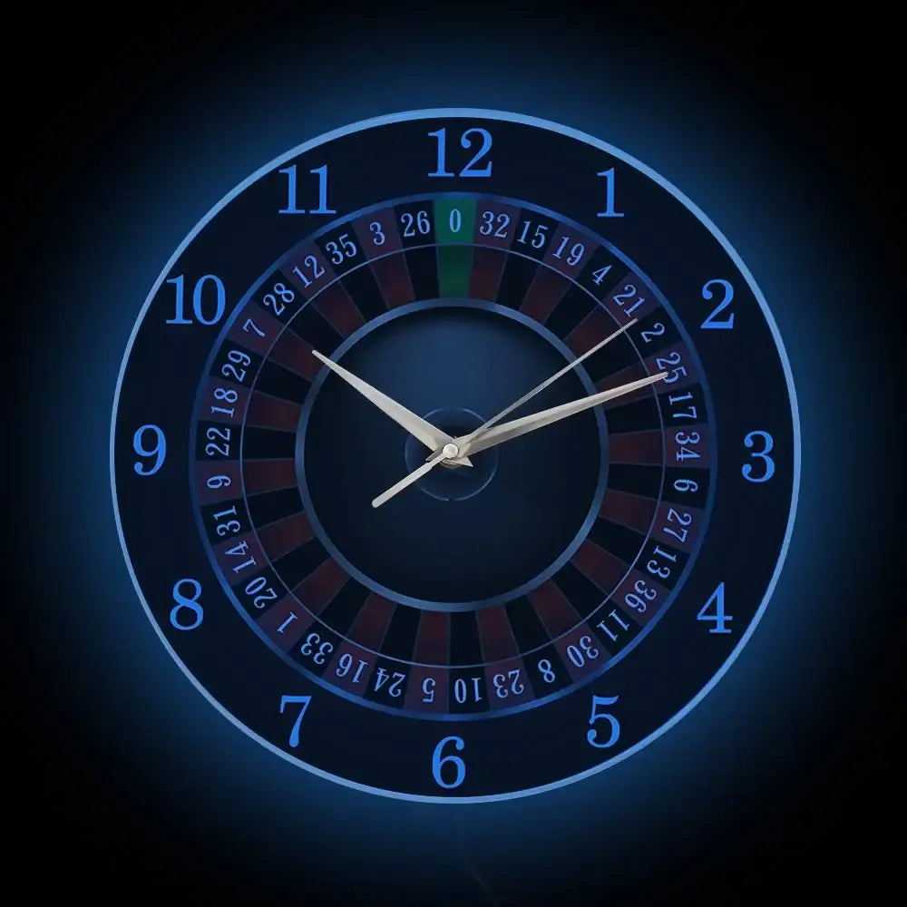 Poker Roulette Silent Wall Clock