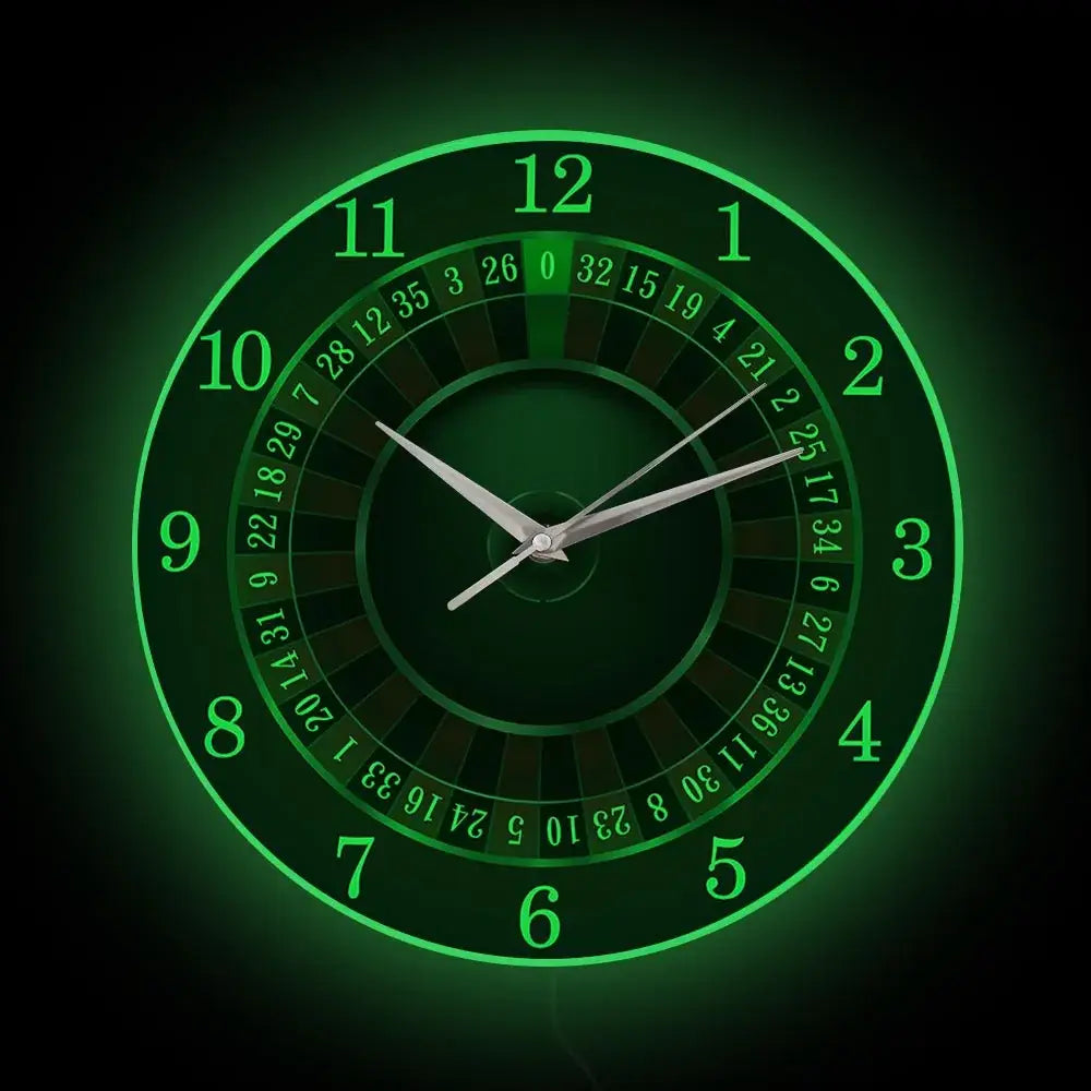 Poker Roulette Silent Wall Clock
