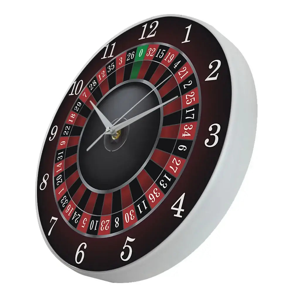 Poker Roulette Silent Wall Clock