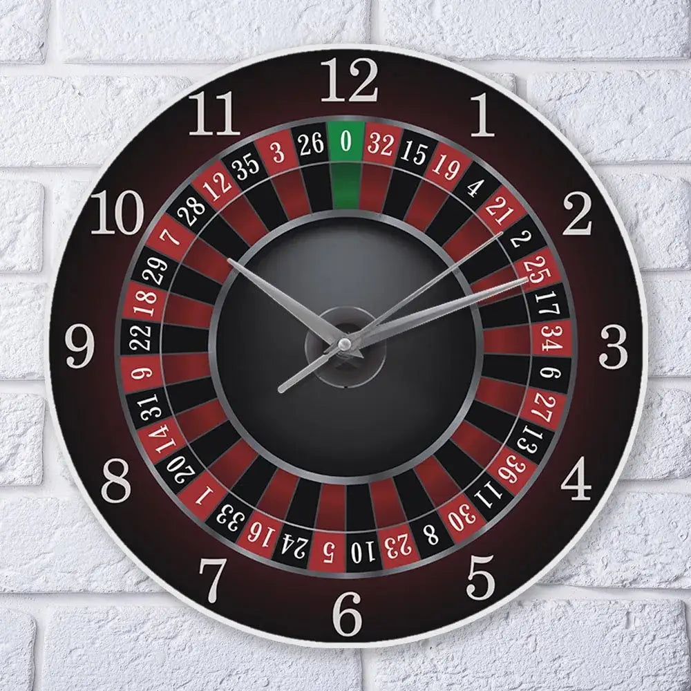 Poker Roulette Silent Wall Clock