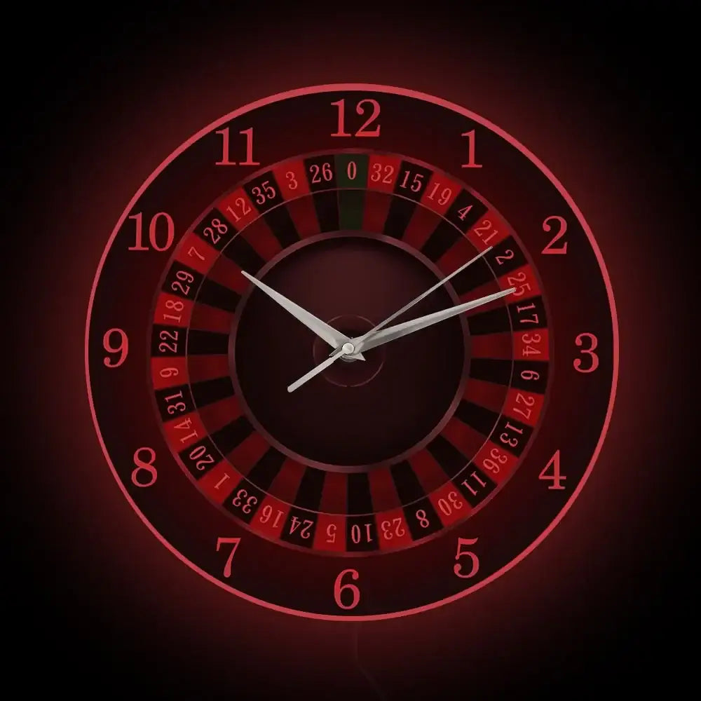 Poker Roulette Silent Wall Clock
