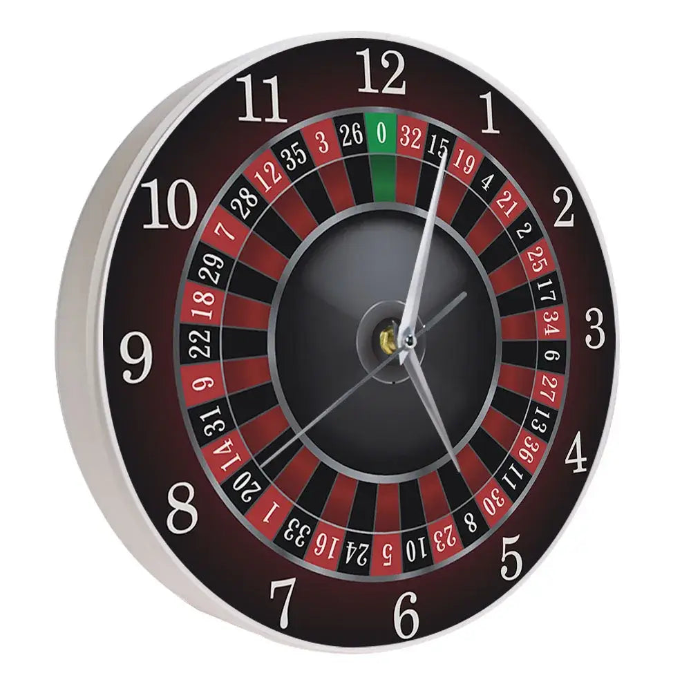 Poker Roulette Silent Wall Clock