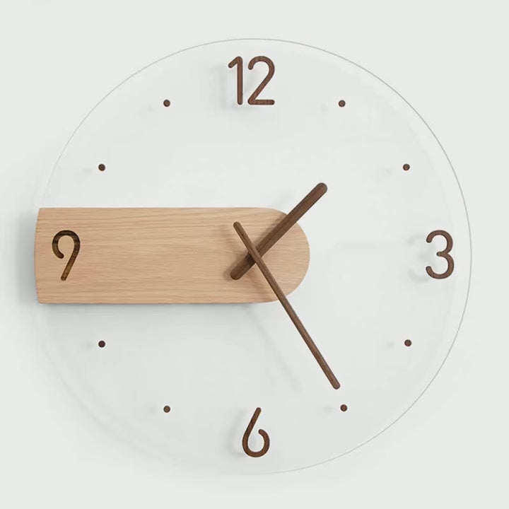 Load video: Wood and Acrylic Wall Clock