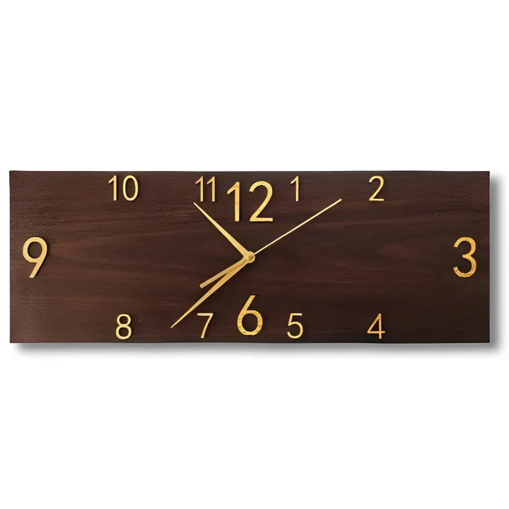 Rectangular Wood-Look Wall Clock - European Style