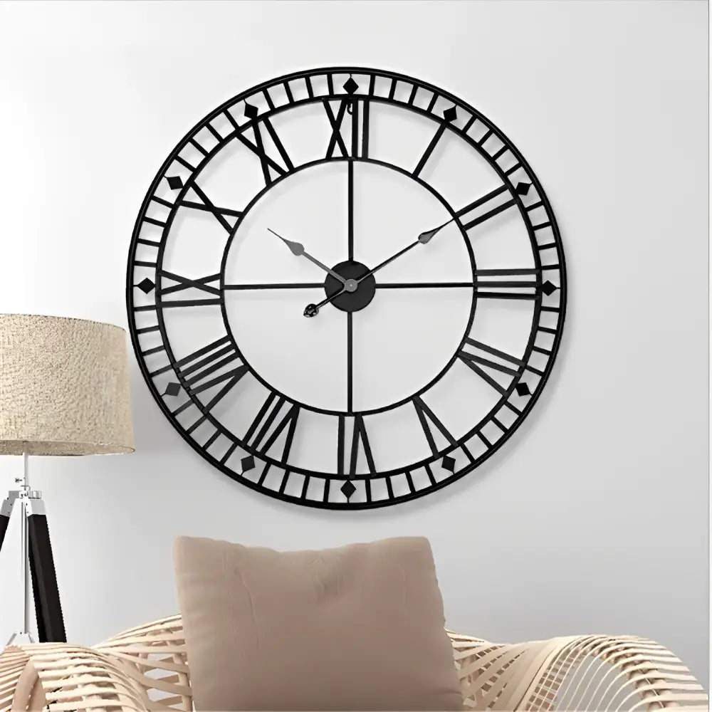 CasaClock retro industrial clock hanging in a kitchen setting