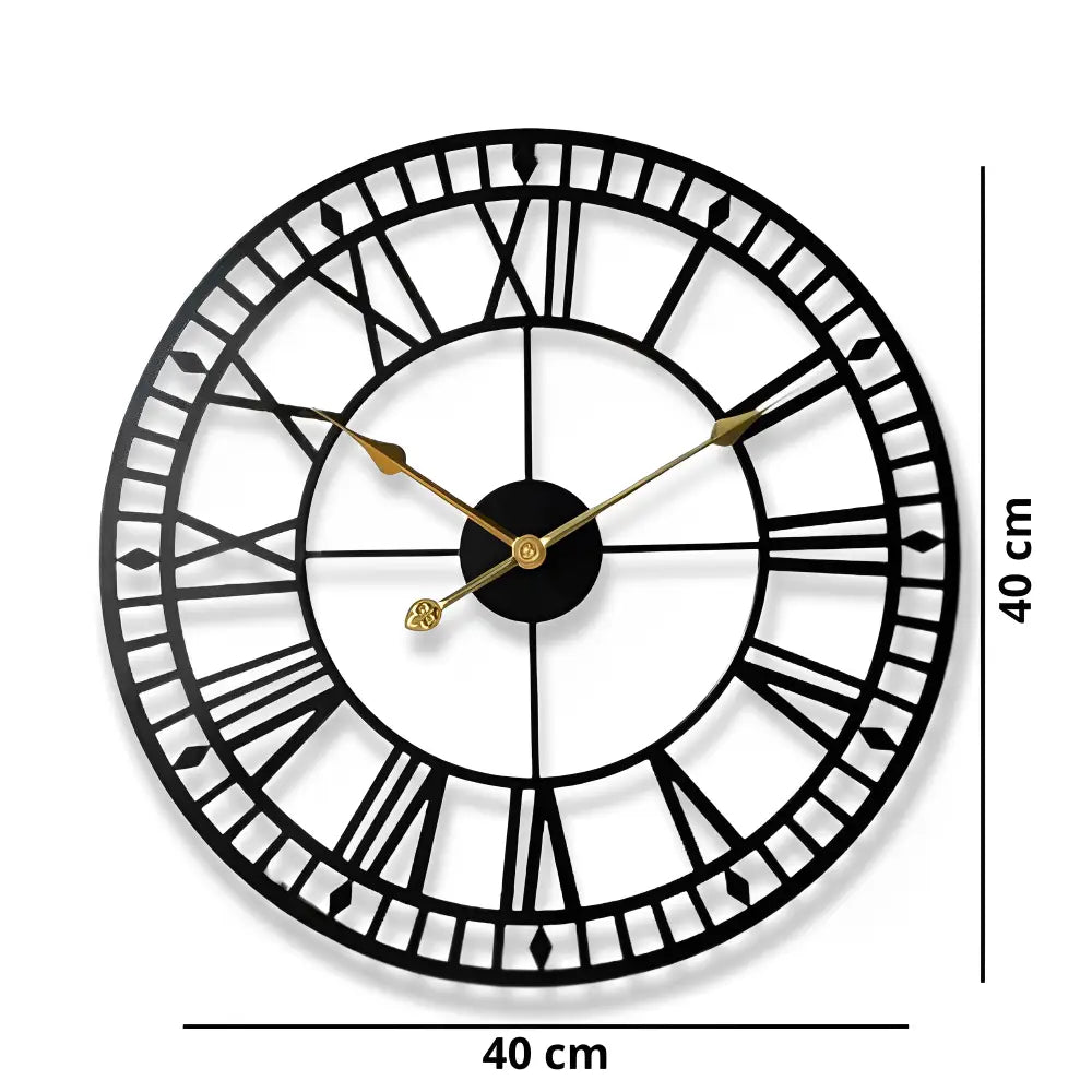 Gold hands vs black hands variant comparison for 40 cm industrial wall clock