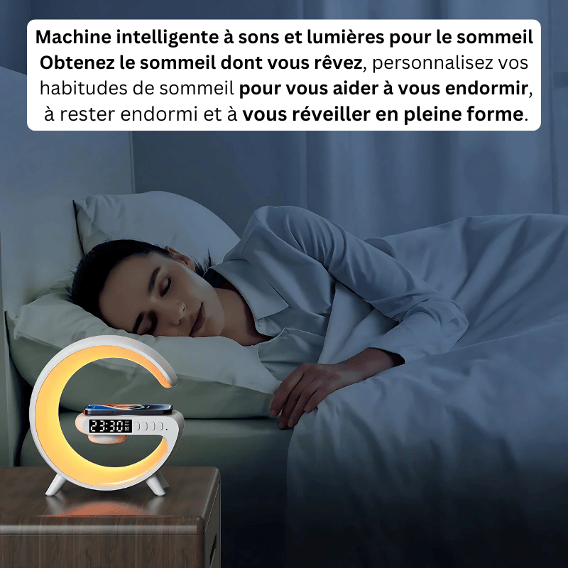 RGB Alarm Clock with 15W Wireless Charger and Bluetooth Speaker