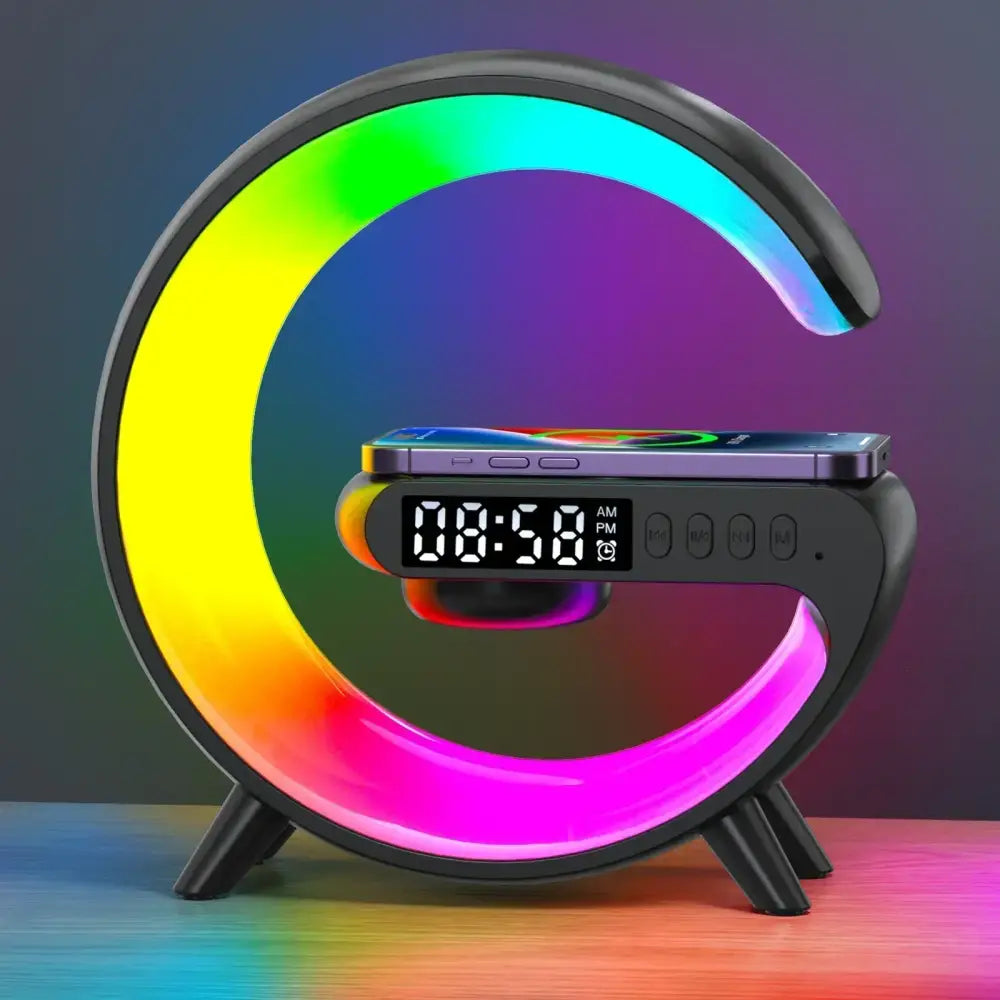 RGB Alarm Clock with Wireless Charger - Noir - wall clock