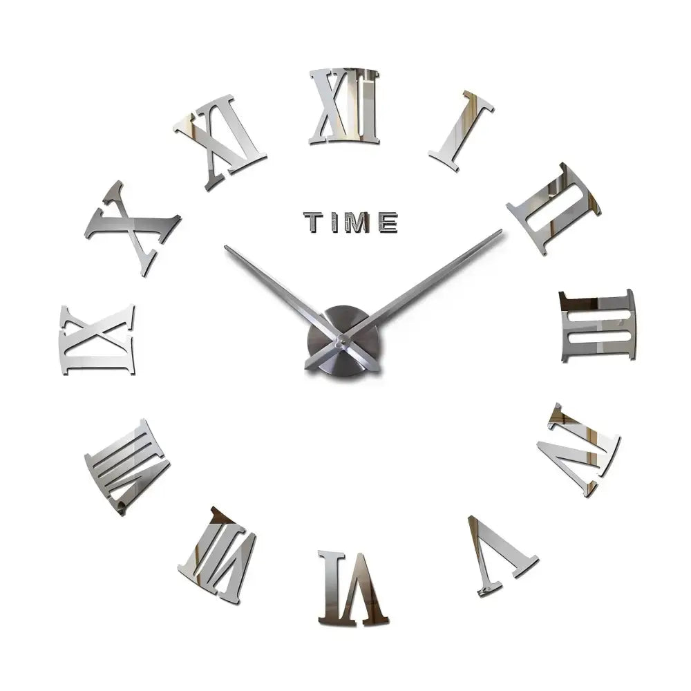Roman Numeral Stickers Wall Clock - argent / 40 cm - wall clock