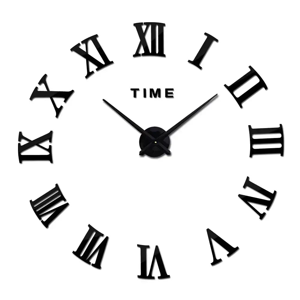 Roman Numeral Stickers Wall Clock - noir / 40 cm - wall clock