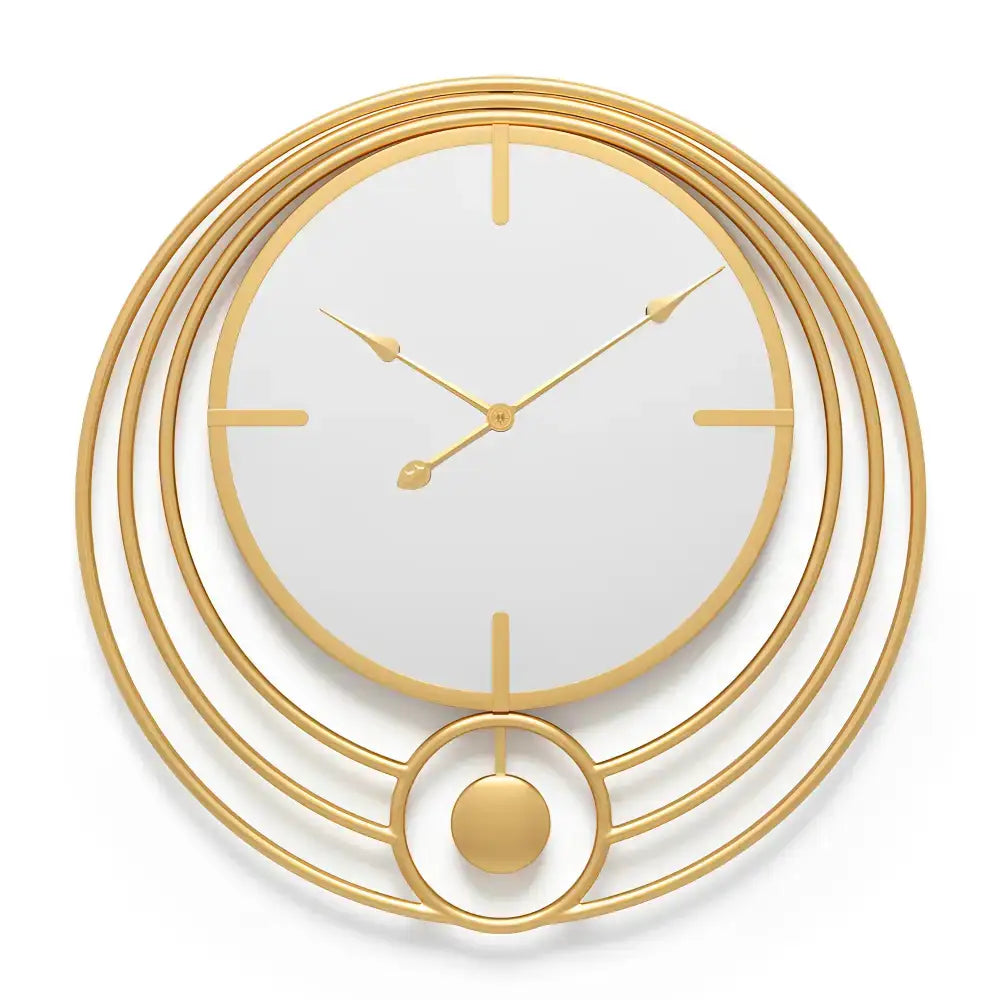 Round Mirror Gold Wall Clock - Dorée - wall clock