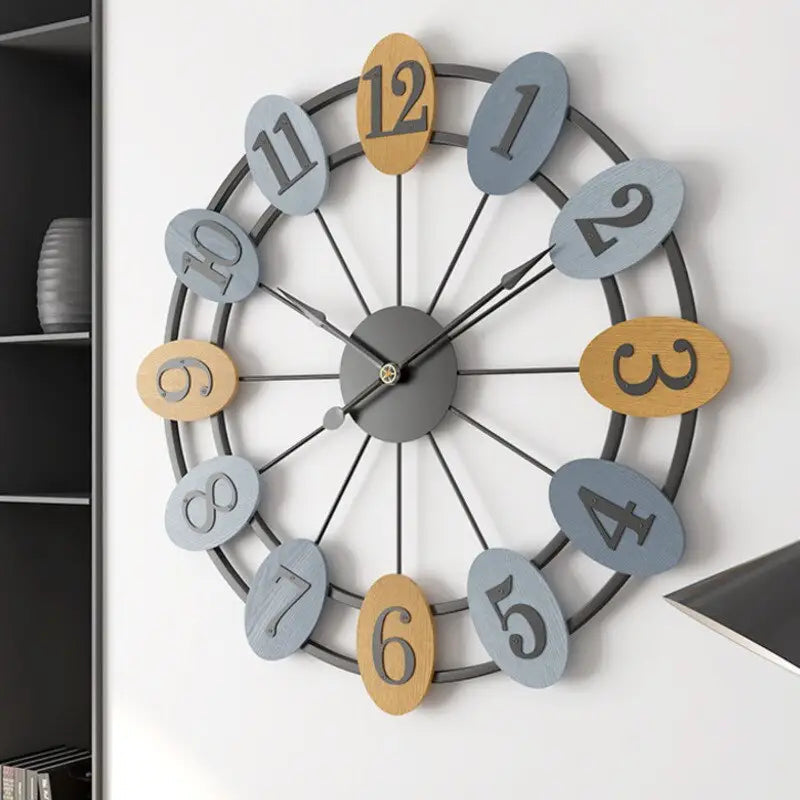 Rustic Industrial Colorful Wall Clock - 50 cm Metal