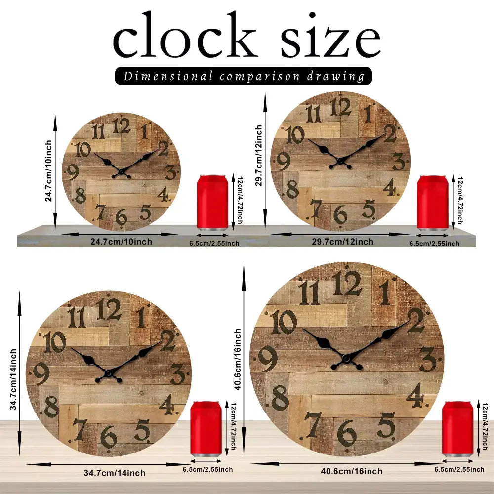 Rustic Wooden Wall Clock