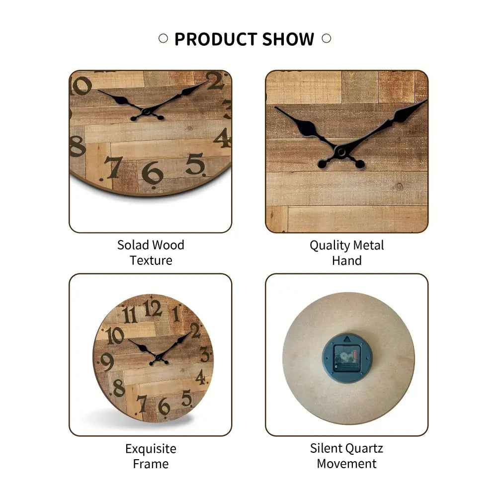 Rustic Wooden Wall Clock