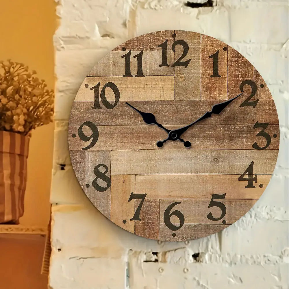 Rustic Wooden Wall Clock