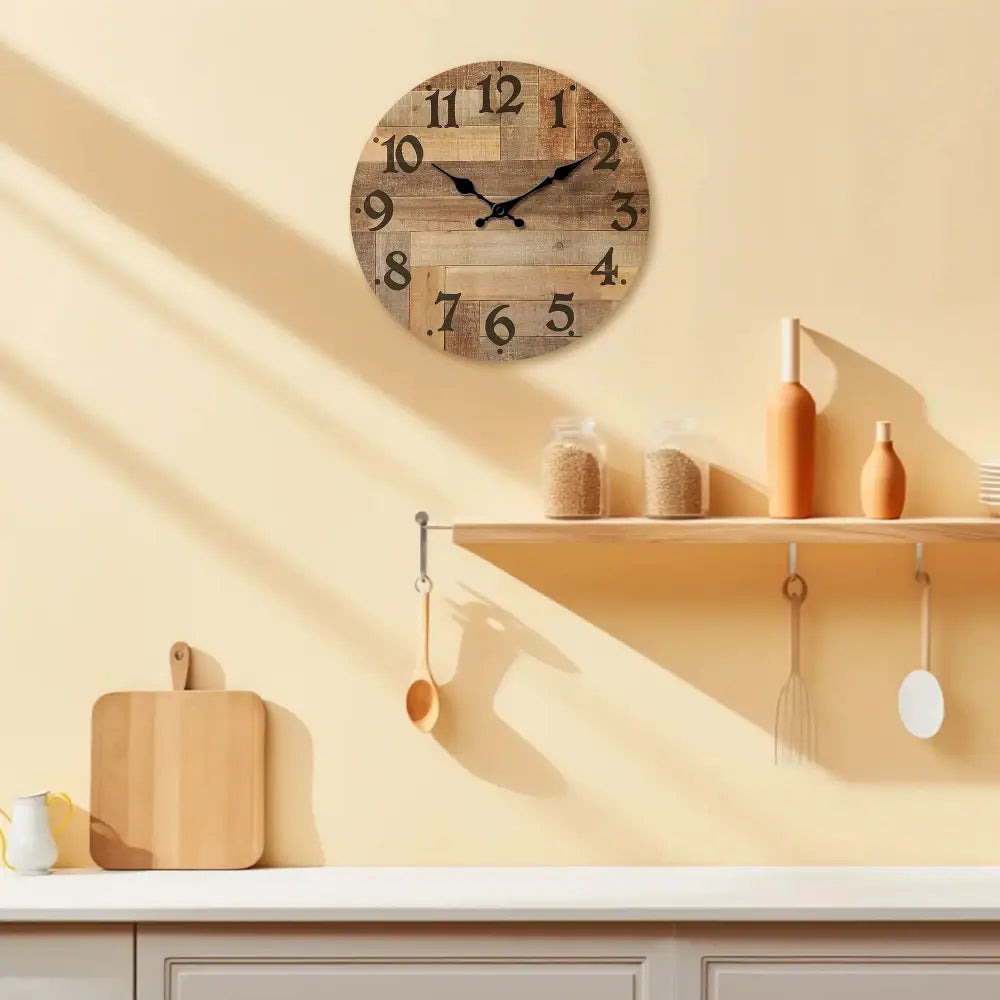 Rustic Wooden Wall Clock