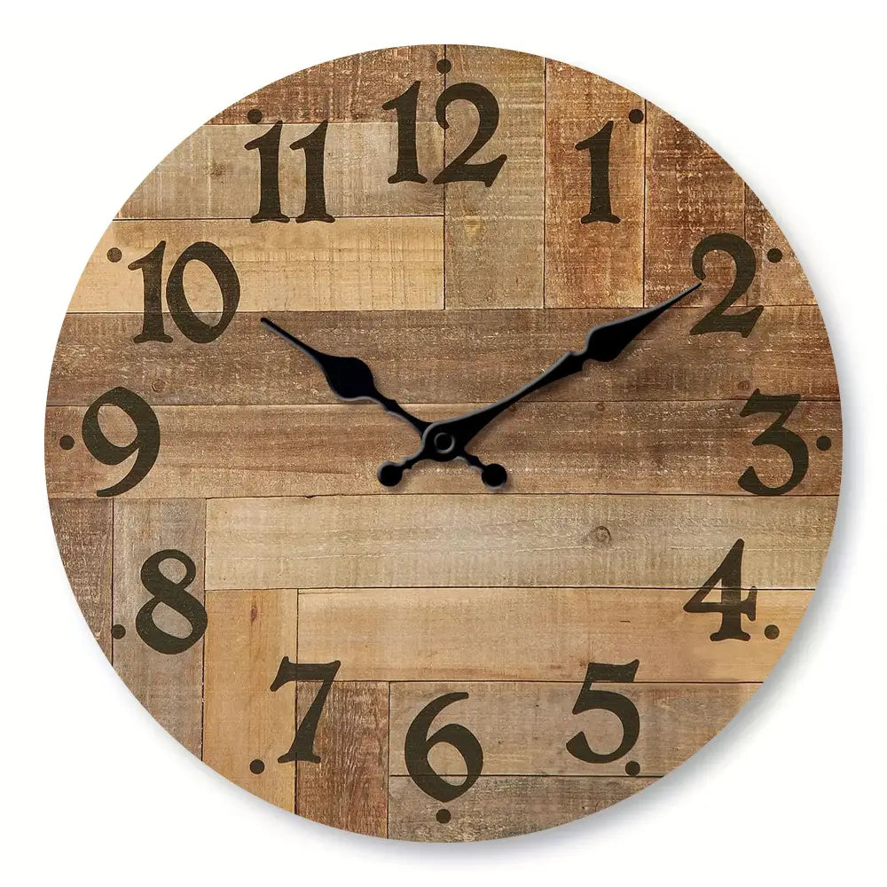 Rustic Wooden Wall Clock - MDF0082 / 14 inch