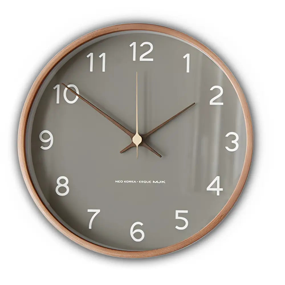Scandinavian Solid Wood Wall Clock - Silent Analog