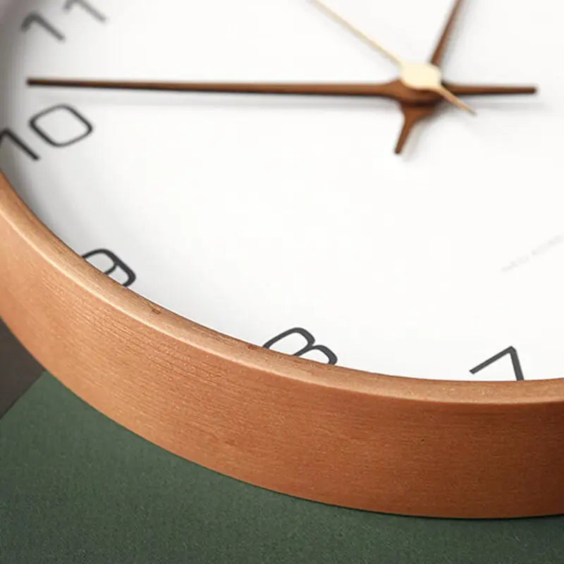 Scandinavian Solid Wood Wall Clock - Silent Analog