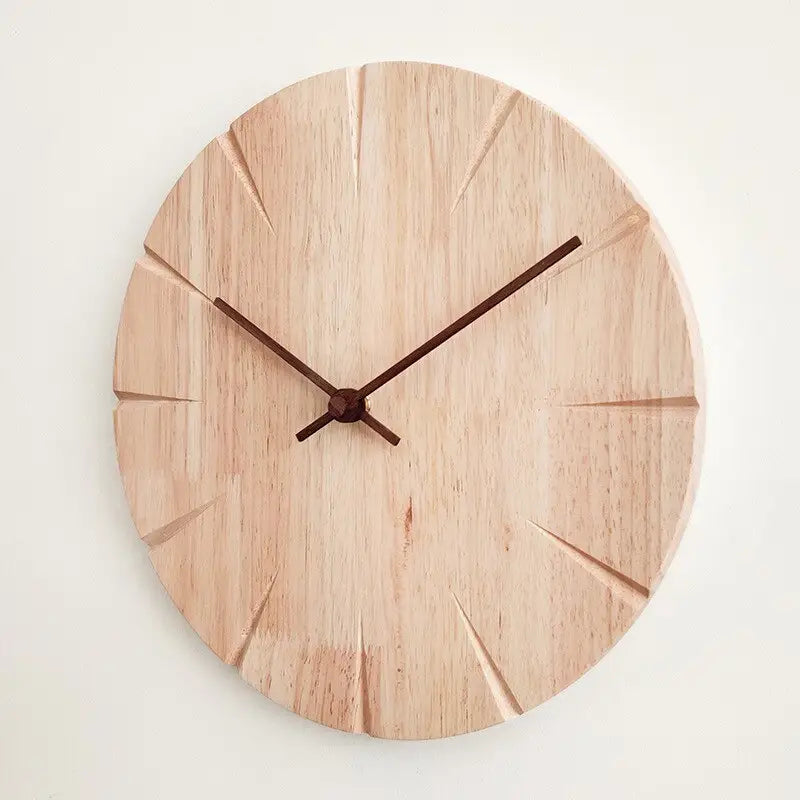 Side profile of 20 mm thick natural wood wall clock