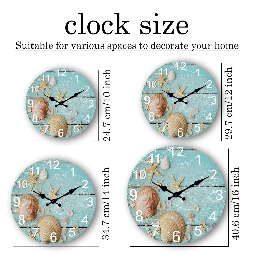 Seashell & Starfish Wall Clock