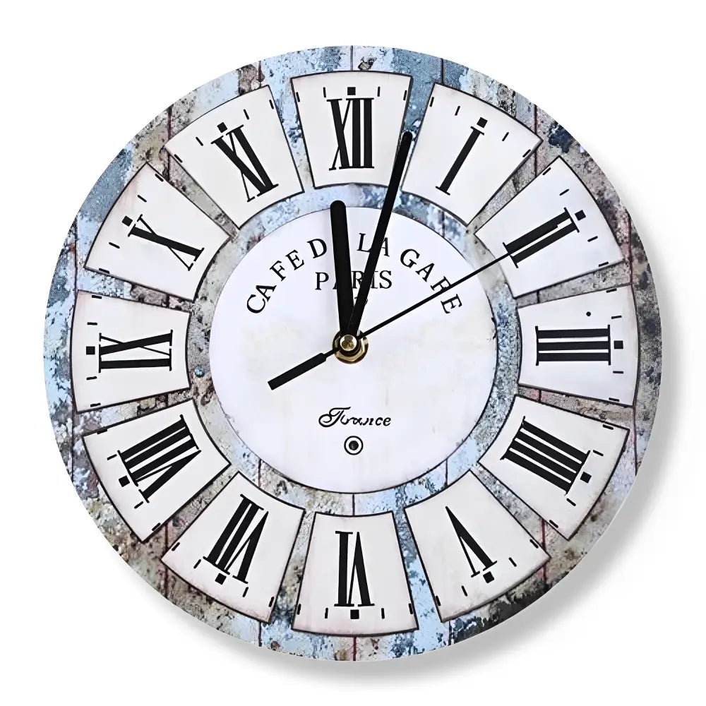 Bamboo and wood retro wall clock - side profile view