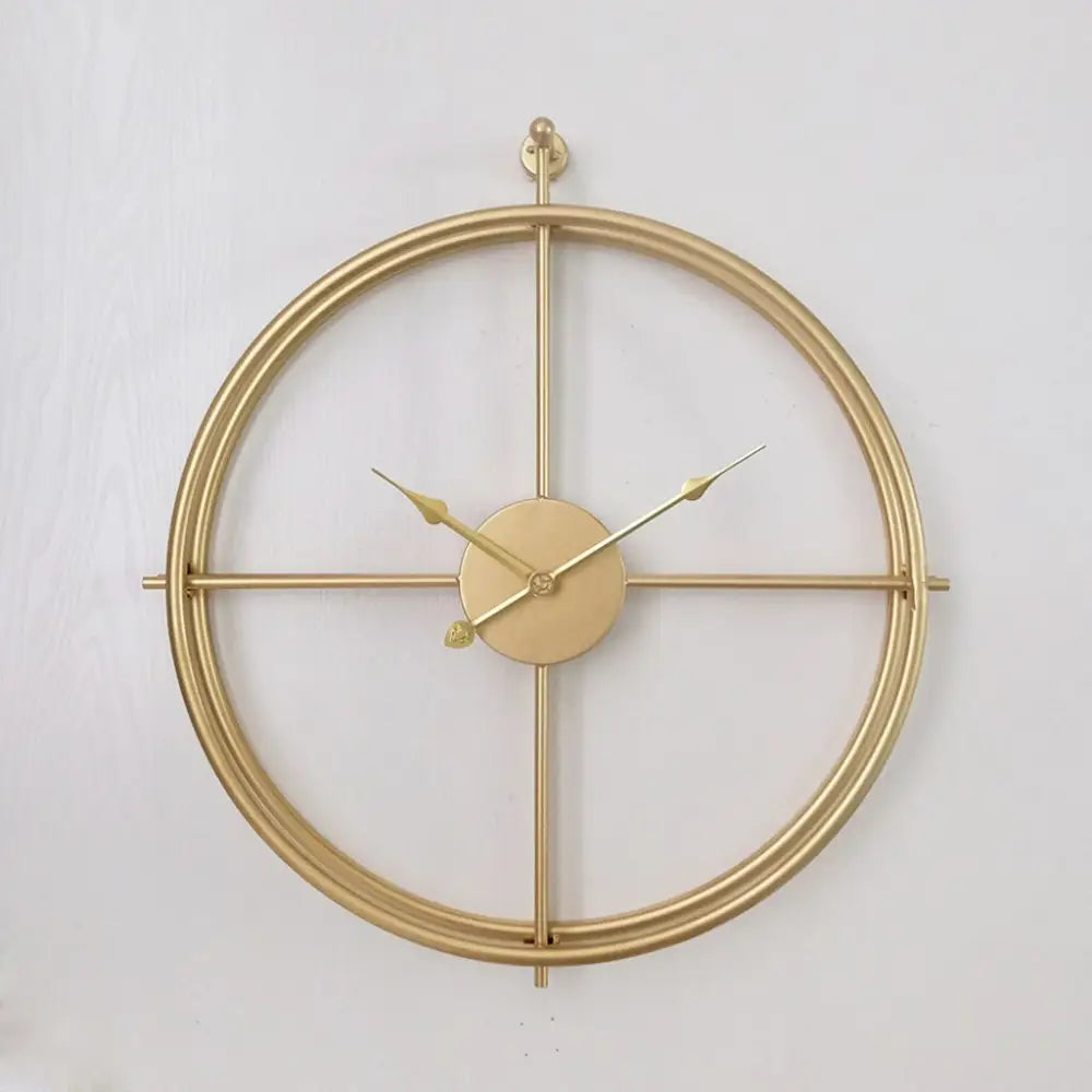 Spherical rings wall clock in all-gold finish, modern interior decor