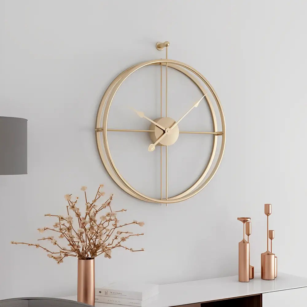 Spherical Rings Metal Wall Clock - 20 in Retro Design
