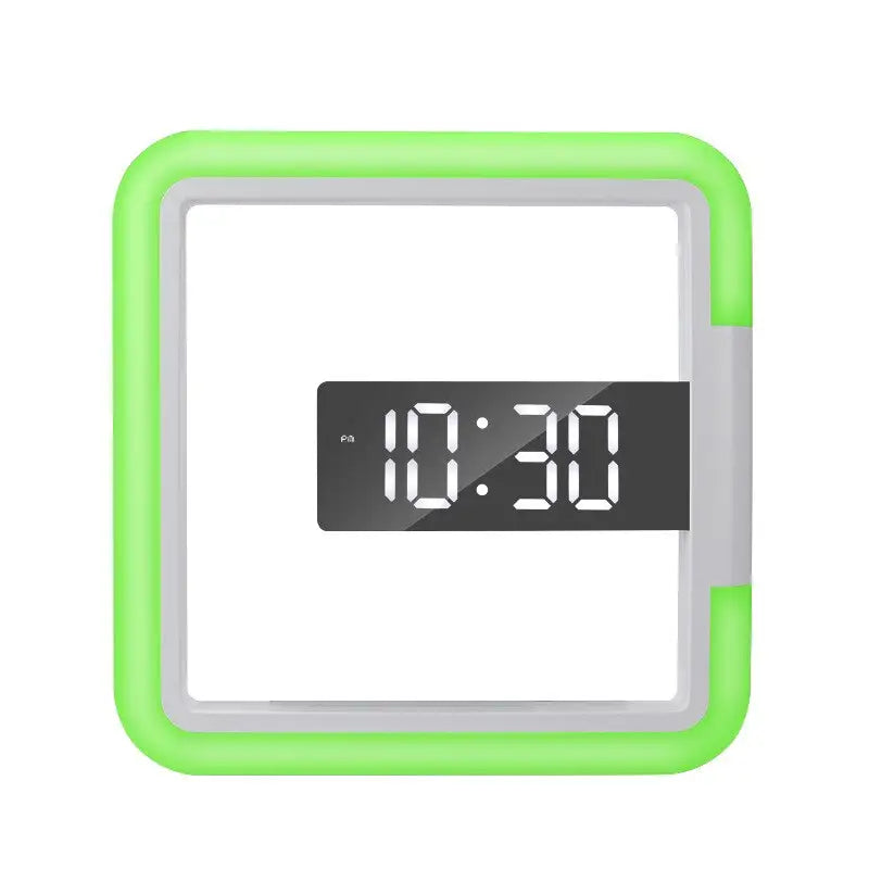 Square LED Digital Wall Clock with Alarm - Silent, Modern