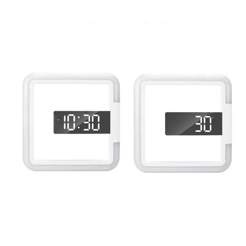 Square LED Digital Wall Clock with Alarm - Silent, Modern