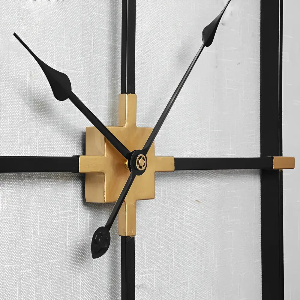 square silent quartz wall clock mounted in modern living room