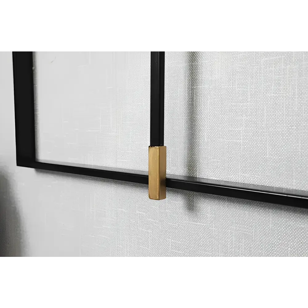 Square Minimalist Metal Wall Clock - Black and Gold, 60 cm