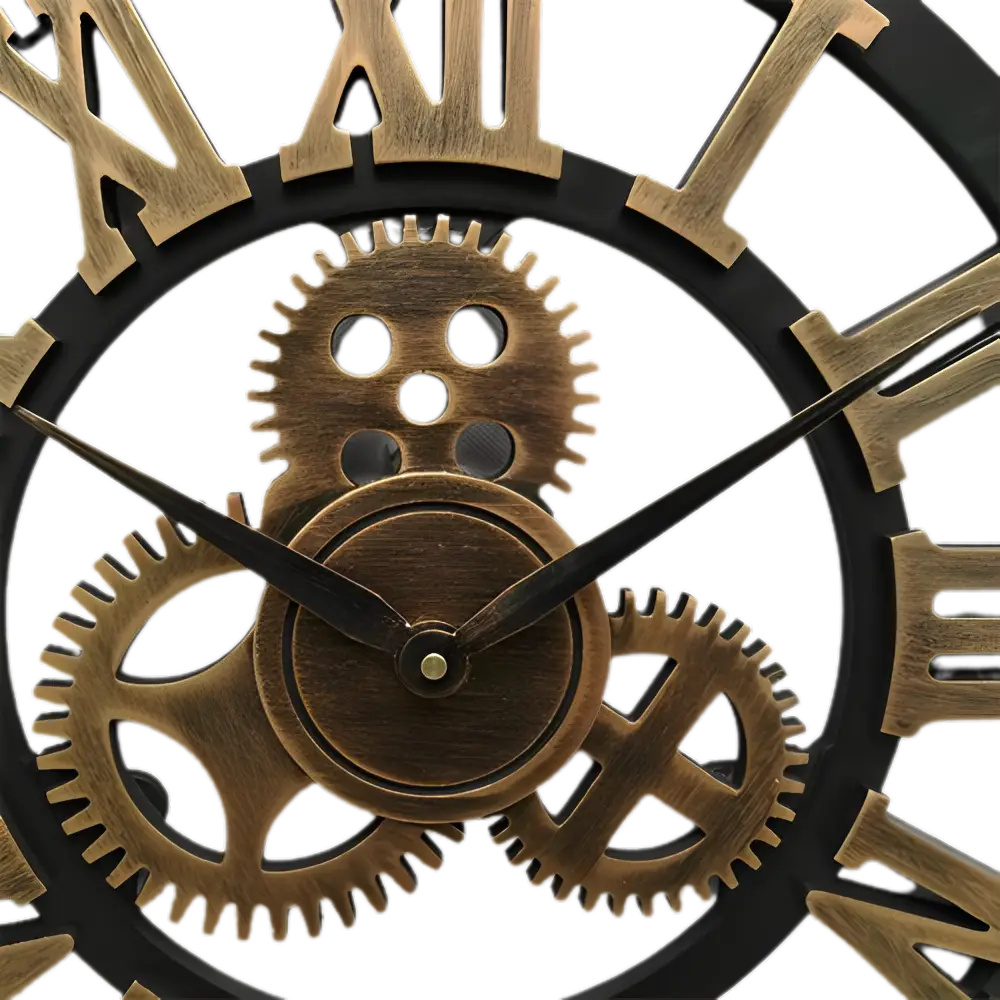 Steampunk wall clock in four sizes: 12, 14, 16, and 18 inches