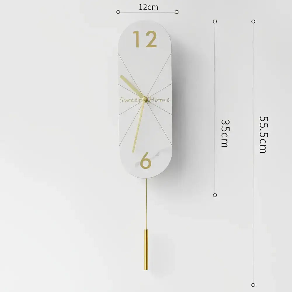 Stylish Black Gold Wall Pendulum Clock - wall clock