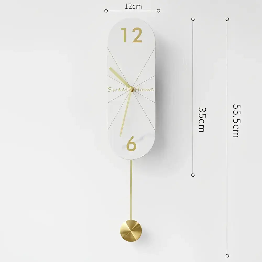 Stylish Black Gold Wall Pendulum Clock - wall clock