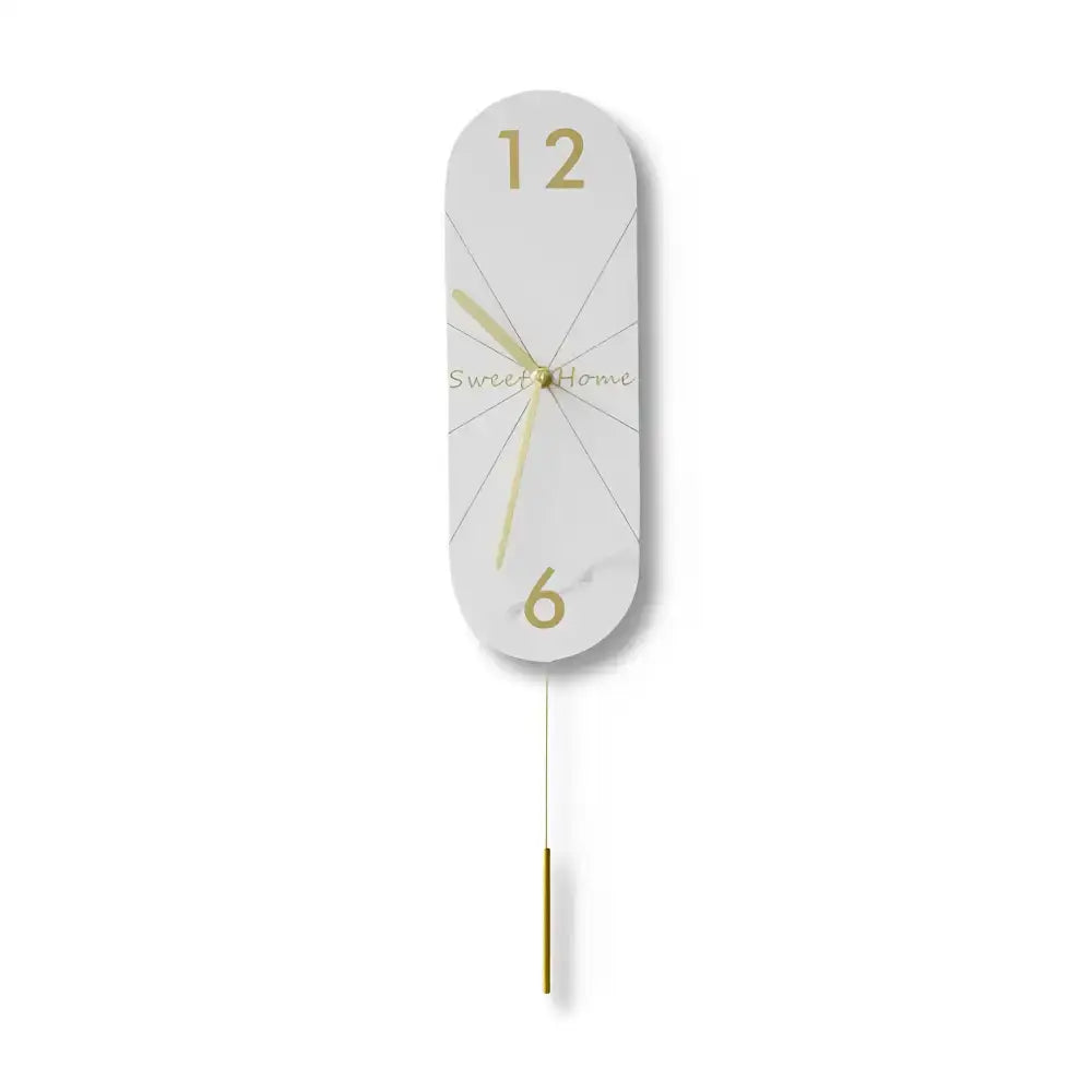 Stylish Black Gold Wall Pendulum Clock - Pendule long blanc - wall clock