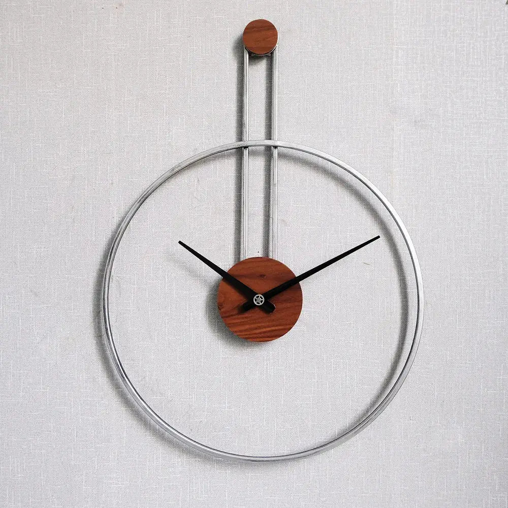 Suspended Circle Metal Wall Clock - Modern Minimalist Design