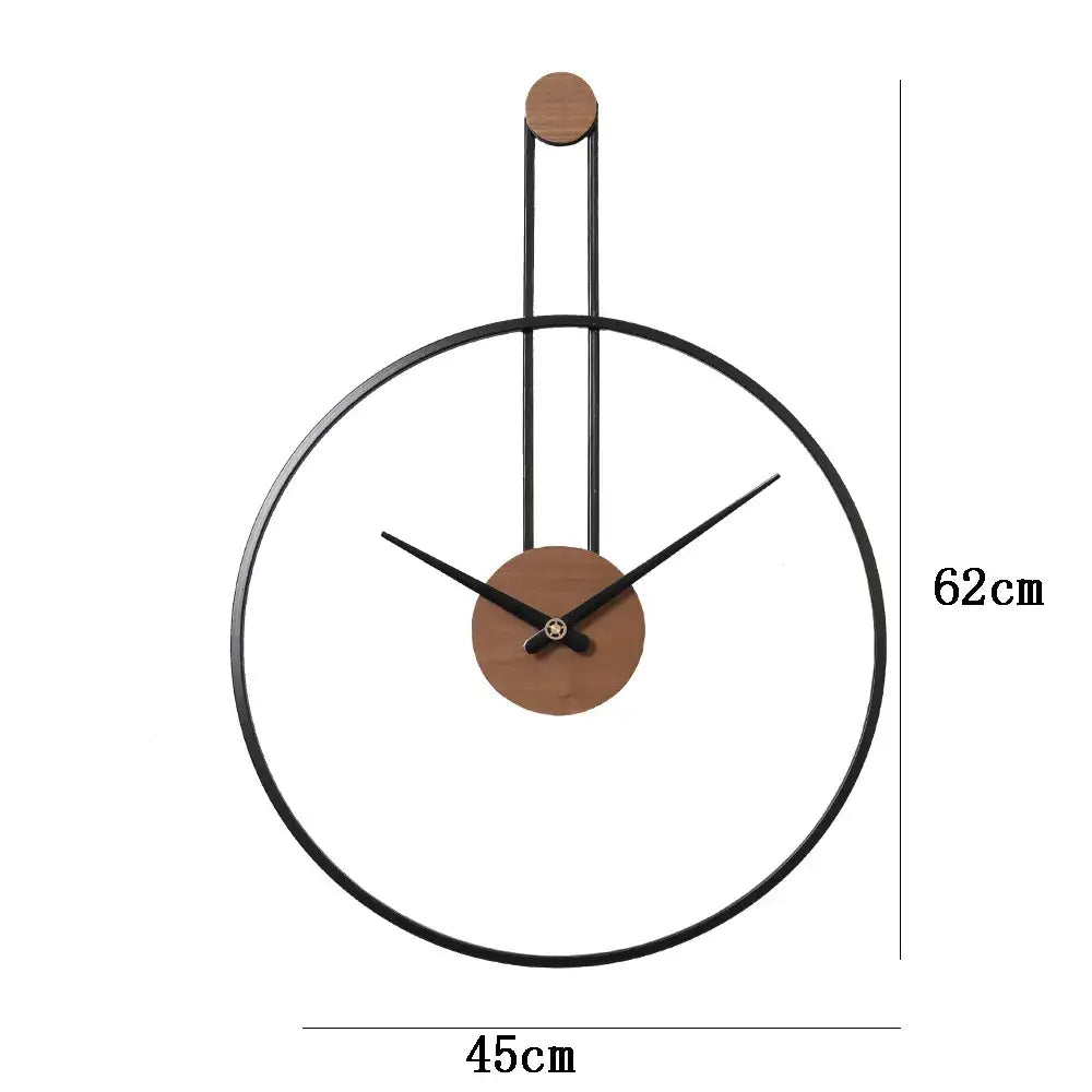 Suspended Circle Metal Wall Clock - Modern Minimalist Design