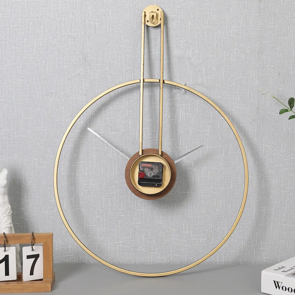 Suspended Circle Metal Wall Clock - Modern Minimalist Design