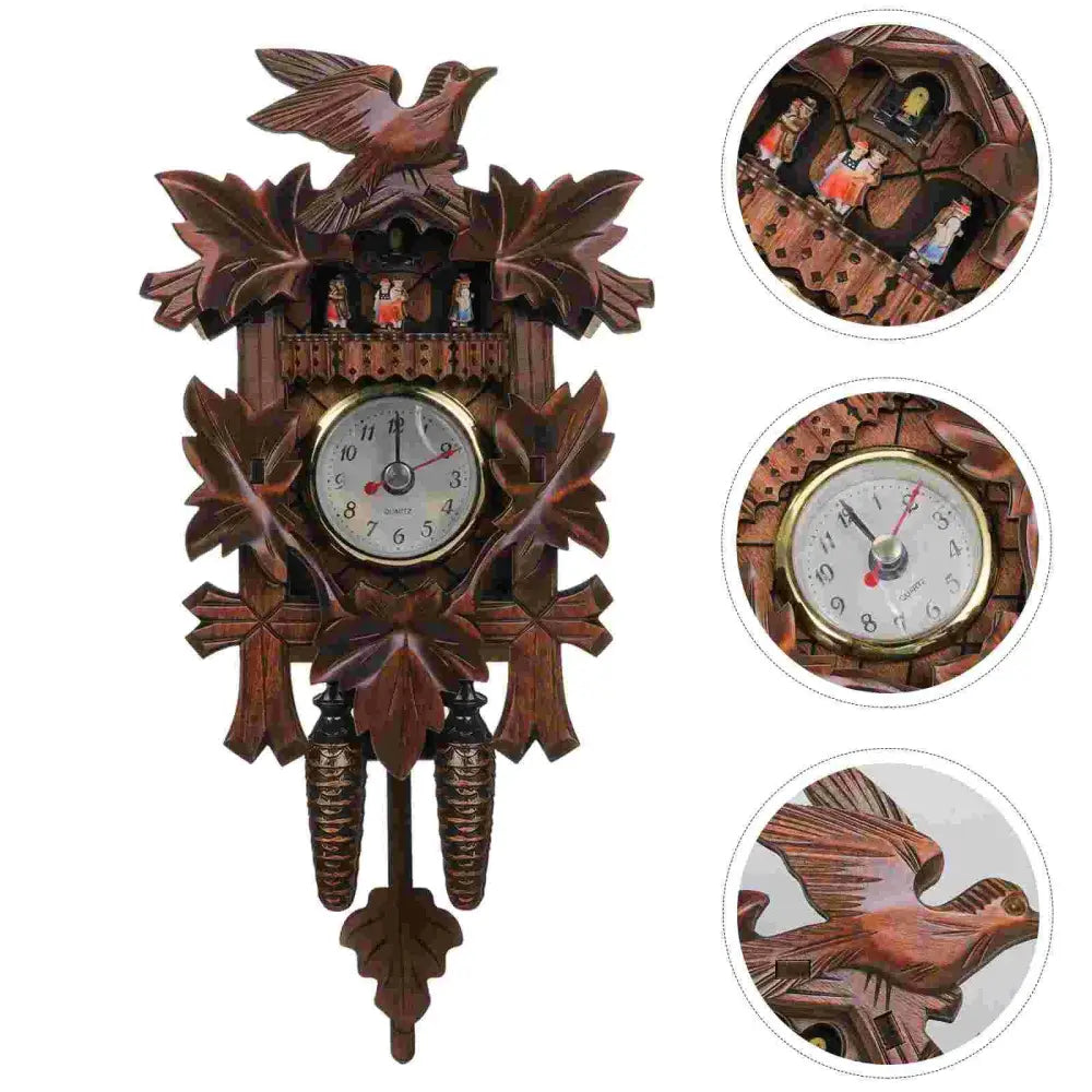 Traditional Wood Cuckoo Clock with Bird - 22.5X11.5CM - wall clock