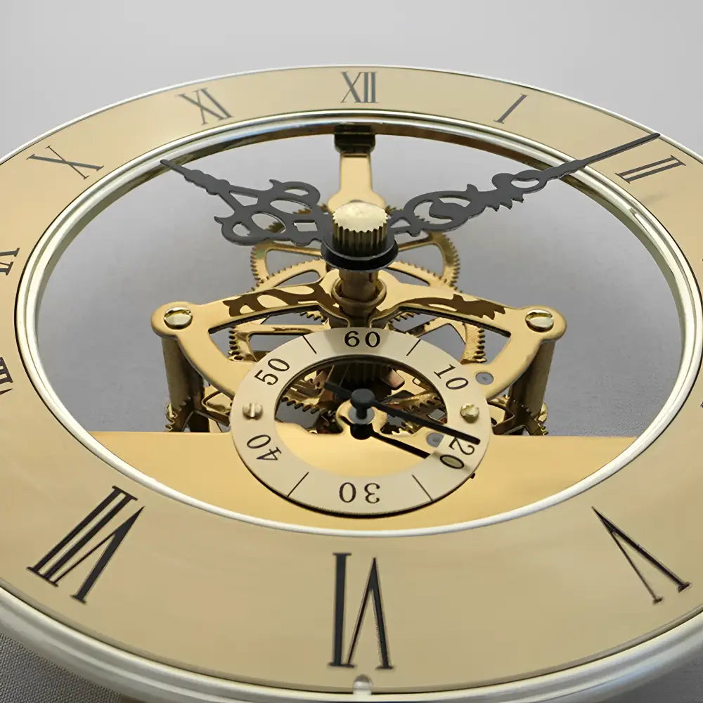Transparent Glass & Crystal Desk Clock - Antique Quartz Design