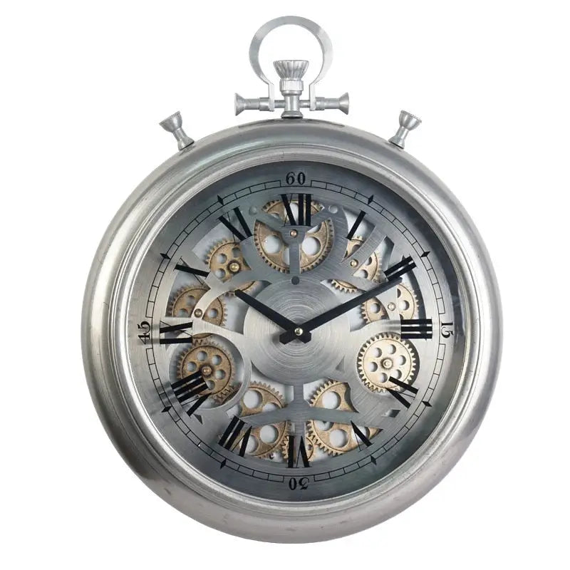 Turning Gear Wall Clock - Silent Quartz Pocket Watch Design