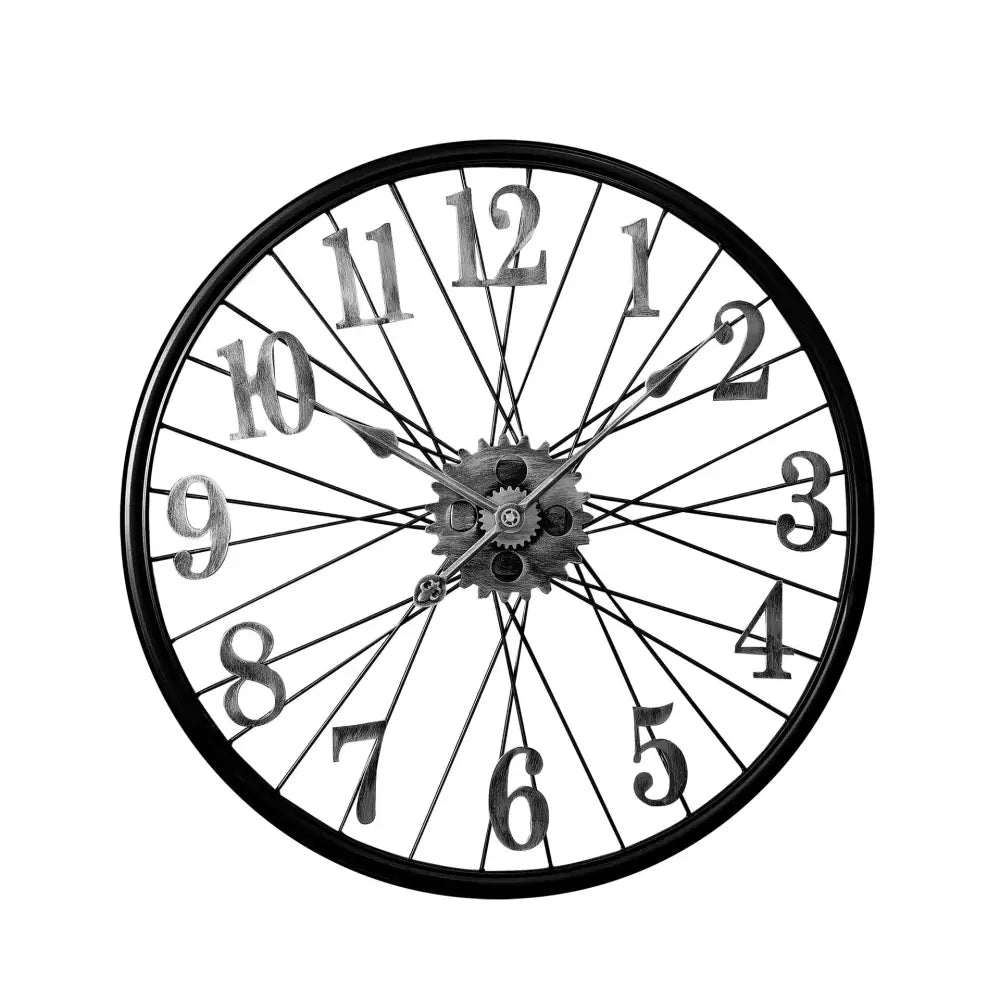 Vintage Gear Wheel Wall Clock - Industrial Metal Design