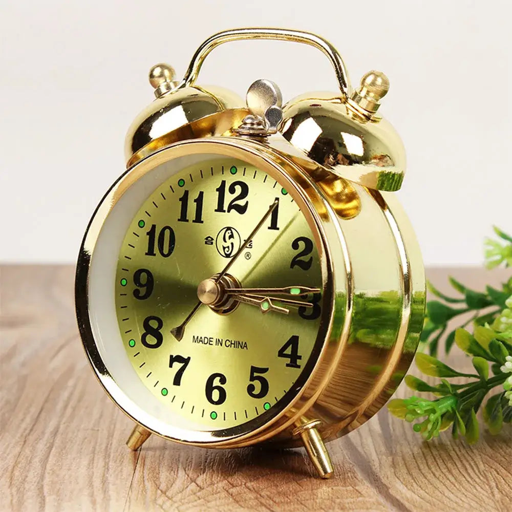 Vintage Gold Alarm Clock - wall clock