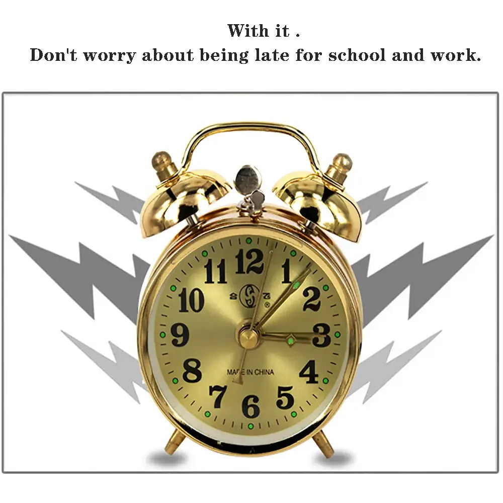 Vintage Gold Alarm Clock - wall clock