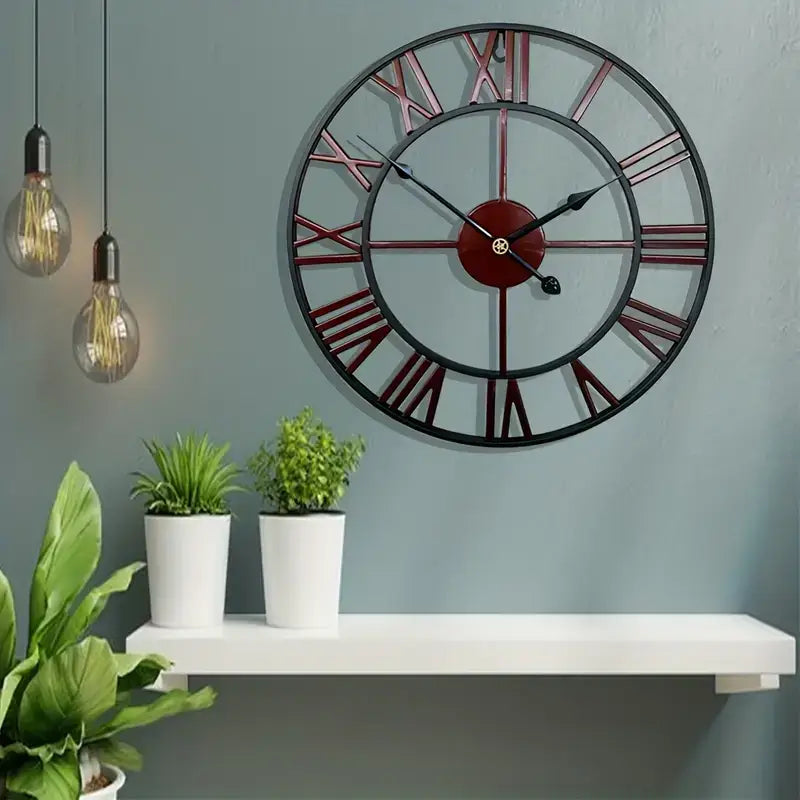 Vintage Industrial Roman Wall Clock - wall clock