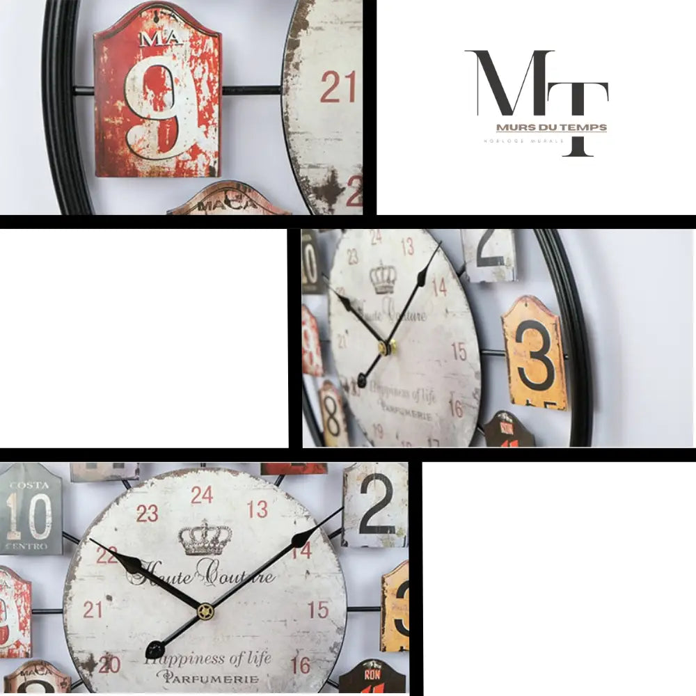 Side view showing 25 mm thick metal plate of retro dome clock
