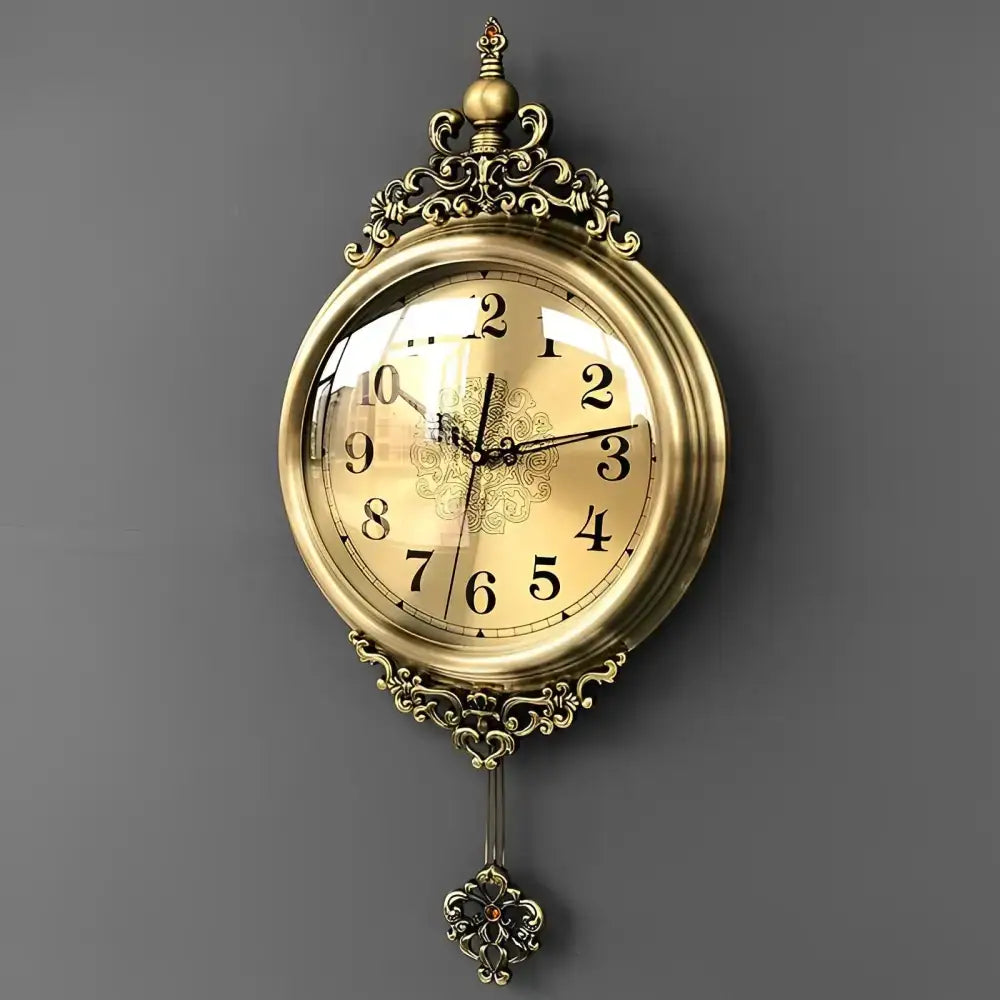Vintage Roman Numerals Wall Pendulum Clock - wall clock