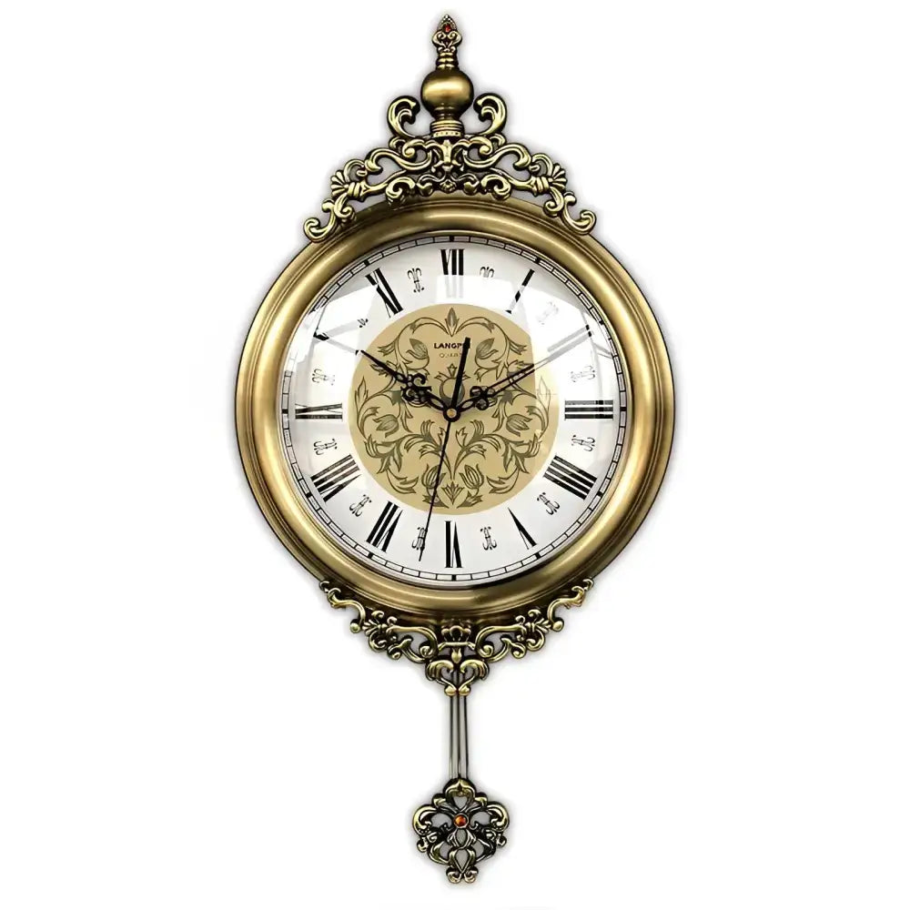 Vintage Roman Numerals Wall Pendulum Clock - wall clock