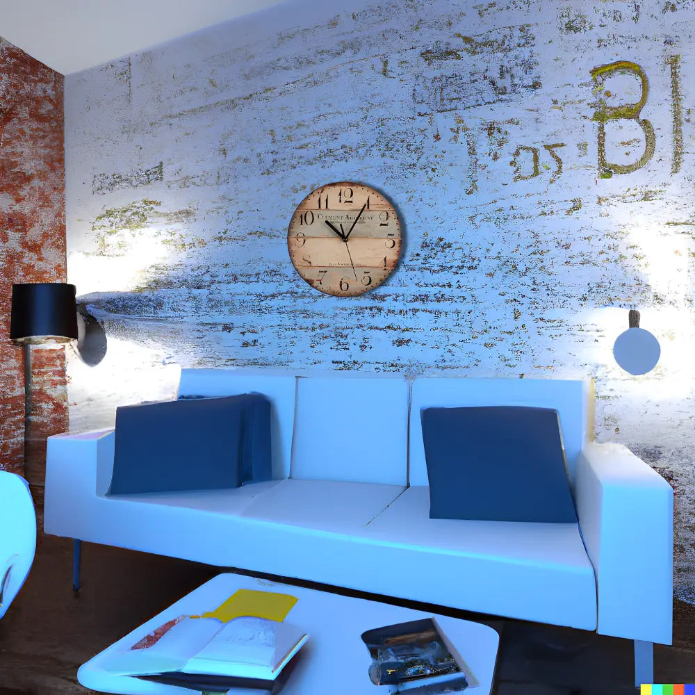 Silent sweep quartz wooden wall clock in a cozy living room setting
